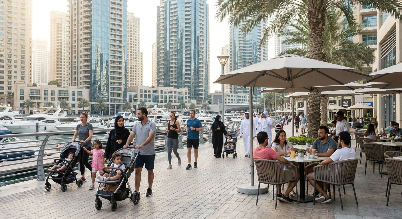 Summer Heat Pushes Dubai Marina Visitors Indoors and to Evening Waterfront Outings
