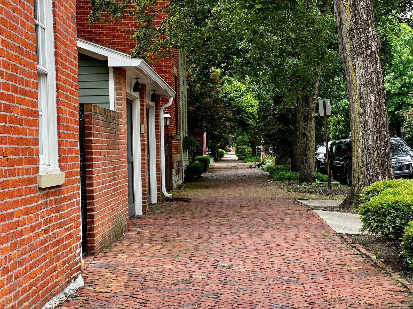 Charming Brick Paved Street in Columbus