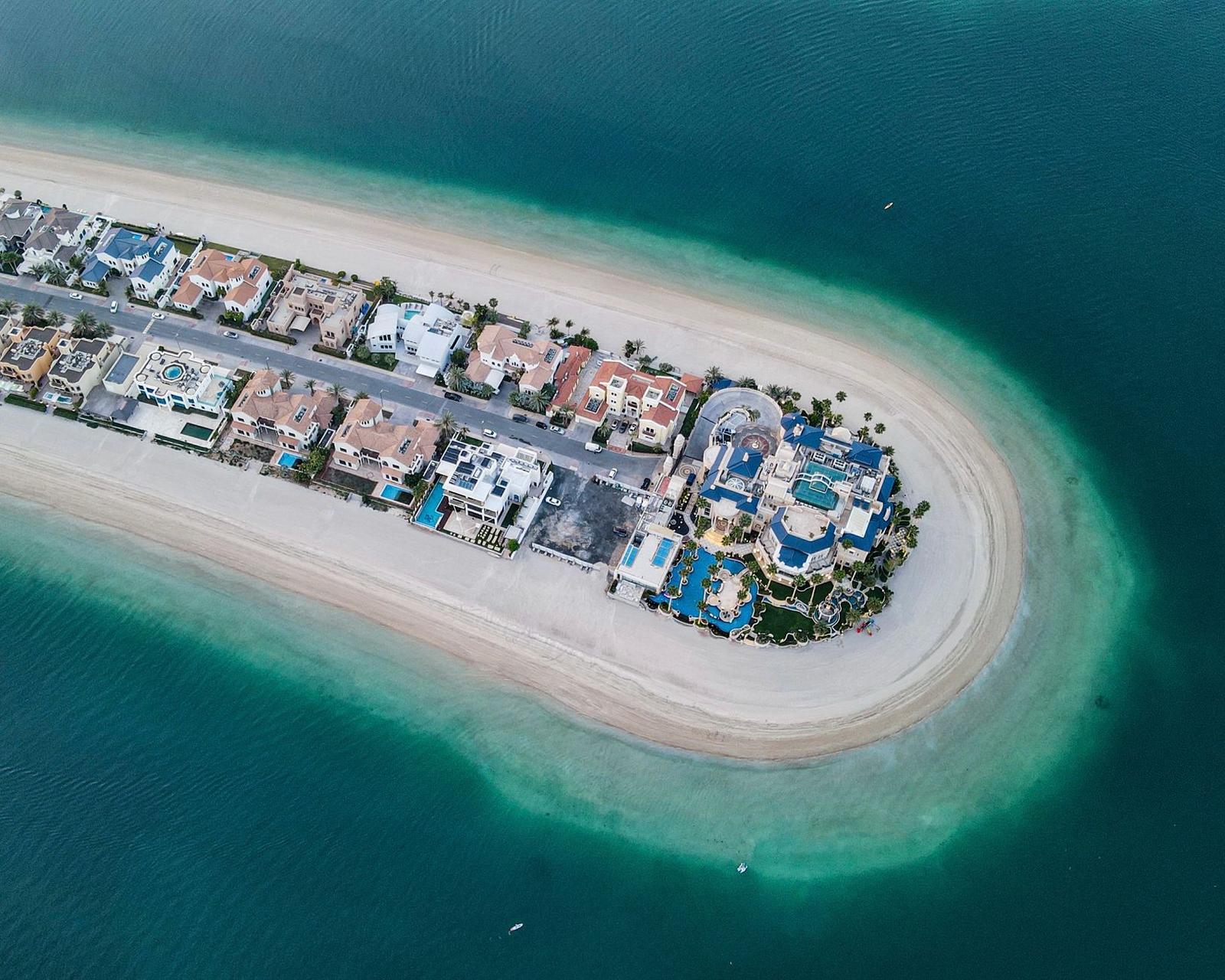Aerial View of Palm Jumeirah Residences in Dubai